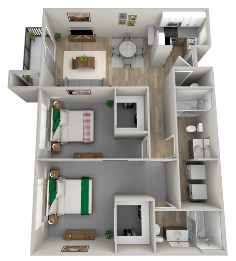 a floor plan of a 1 bedroom apartment at the crossings at white marsh apartments, transparent p at Mill Pond Apartments, Auburn, WA 98092